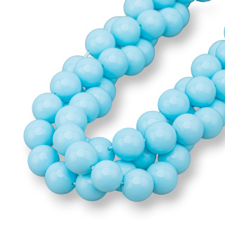 Turquoise Pâte 4 Fleurs Ronde Lisse 18mm