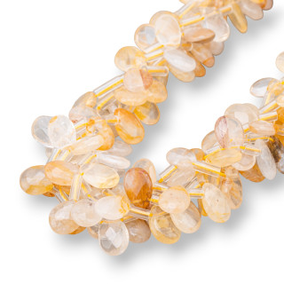 Quartz Hématoïde Jaune Briolette Gouttes Plates Facettes 12x8mm