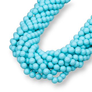 Perles de Majorque Turquoise Ronde Lisse 06mm