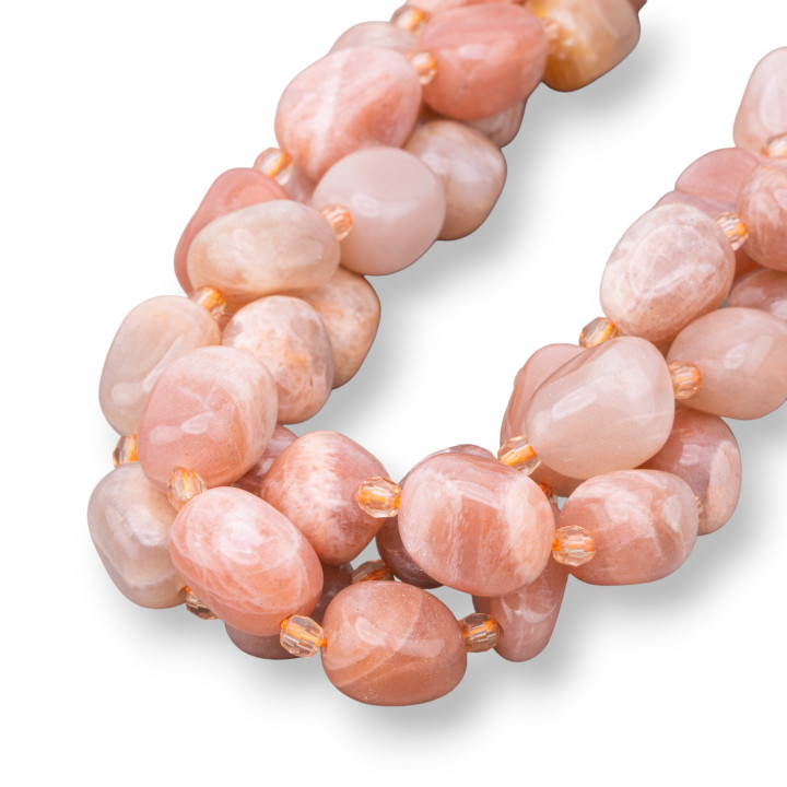 Ροζ Moonstone Tumbled Stone 8-13x13-18mm