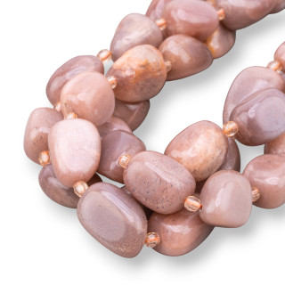 Ροζ Moonstone Tumbled Stone 8-13x13-18mm Σκούρο