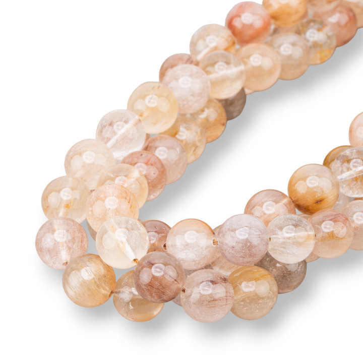 Rutilated Quartz Bronze Round Smooth 13mm