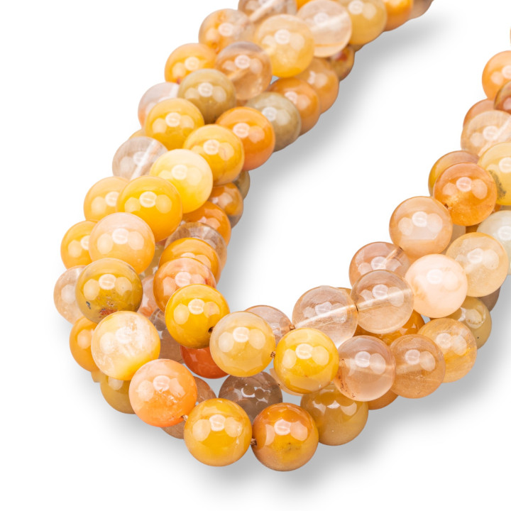 Quartz Rutile Jaune Rond Lisse 11mm