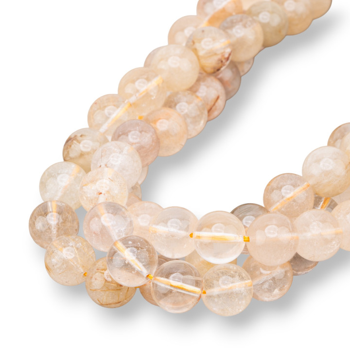 Cuarzo Rutilado Bronce Claro Redondo Liso 12mm