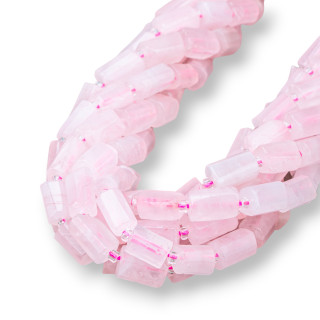 Rough Rose Quartz Ακανόνιστος Πέτρινος Κύλινδρος 6-8x9-12mm
