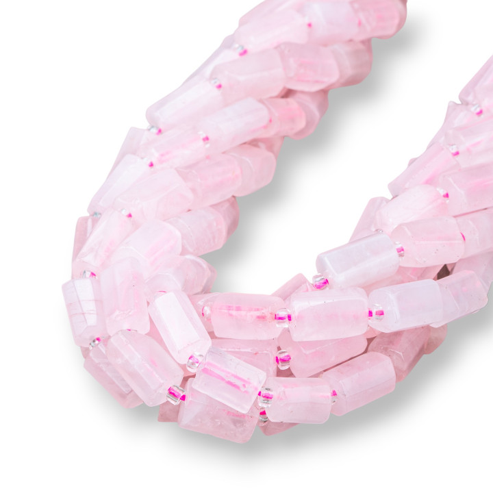 Rough Rose Quartz Ακανόνιστος Πέτρινος Κύλινδρος 6-8x9-12mm
