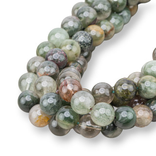 Glatter, runder, intensiv grüner Rutilquarz, 12 mm