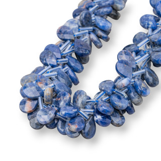 Sodalite Drops Briolette Plate Facette 12x8mm