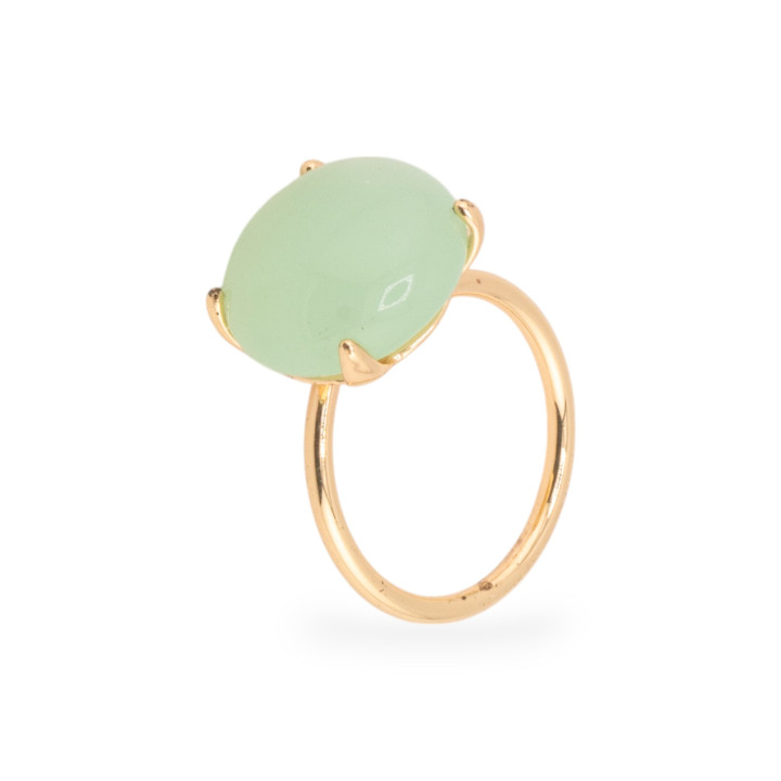 Anillo De Bronce Con Ojo De Gato Cabujón Redondo 15mm Tamaño Ajustable Golden Teal