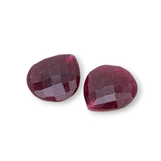 Δάκρυ Cabochon από φυσικές ημιπολύτιμες πέτρες 16x18mm Πάχος 7,5mm 8τμχ Ruby Jade