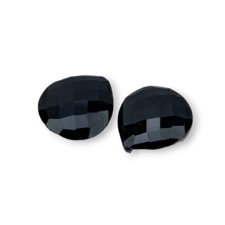 Teardrop Cabochon από φυσικές ημιπολύτιμες πέτρες 16x18mm Πάχος 7,5mm 8τμχ Onyx