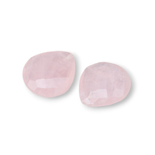 Cabochon Goutte de Pierres Dures Naturelles 16x18mm Epaisseur 7,5mm 8pcs Quartz Rose