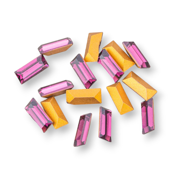 Swarovsky Rectangle ART. 4501 7x3mm ΧΡΥΣΟ ΦΥΛΩΜΕΝΟ Αμέθυστος 16τεμ