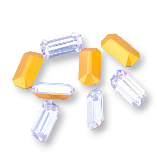 Swarovsky Rectangle Octogone ART. 4600 10x5mm Alexandrite FEUILLÉE D'OR 8pcs