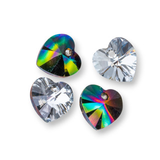 Swarovsky XILION Herzanhänger ART. 6228 10mm Kristall AB 10Stk