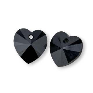 Swarovsky XILION Heart Pendant ART. 6228 14.4x14mm Jet 4pcs