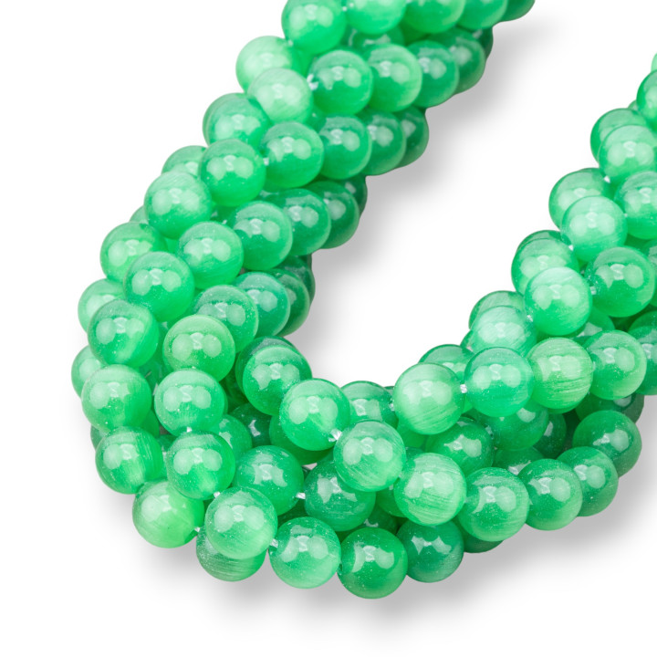 Rundes glattes grünes Katzenauge 08 mm