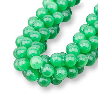 Oeil de Chat Vert Lisse Rond 10mm