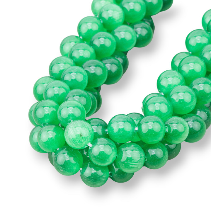 Oeil de Chat Vert Lisse Rond 10mm
