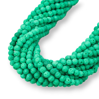 Lava Stone Various Colors Smooth Round 04mm Green