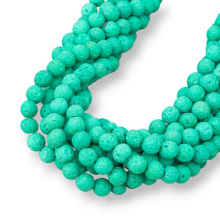 Pierre de Lave Diverses Couleurs Lisse Ronde 06mm Vert