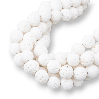 Pietra Lavica Vari Colori Tondo Liscio 10mm Bianco