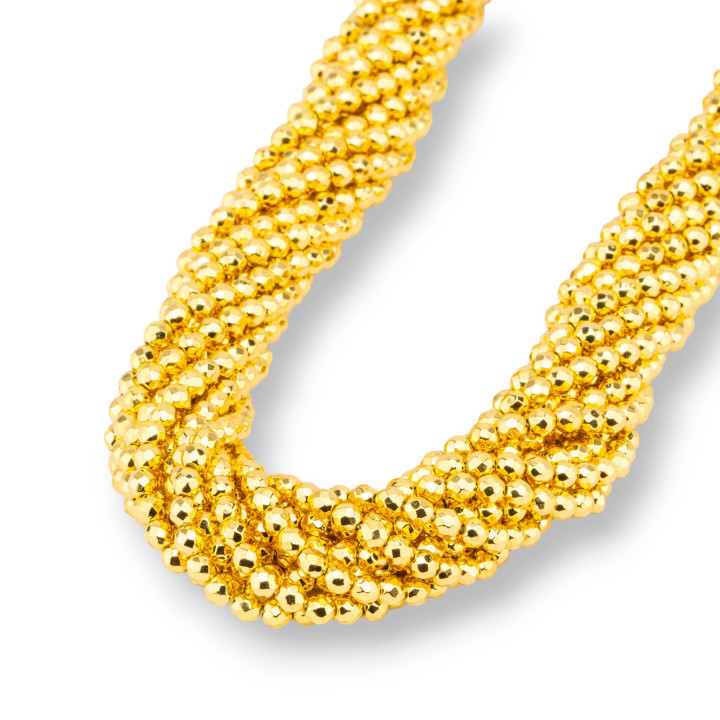 Hematites Facetado 03mm Oro 18K 120cm