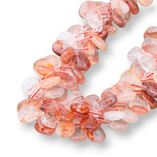 Quartz Hématoïde Rouge Gouttes Briolette Plate Facette 12x8mm