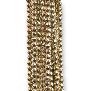 Faceted Hematite 03mm Pyrite 120cm