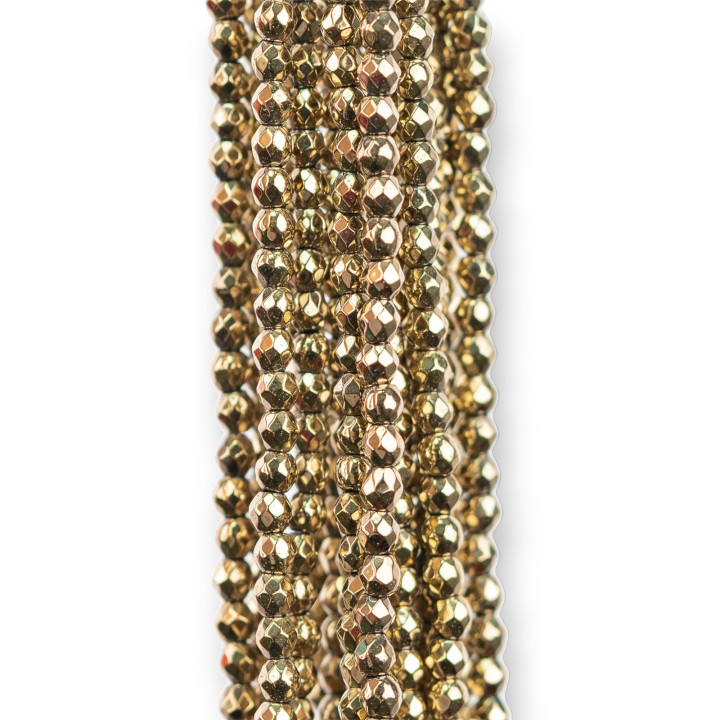 Hématite Facette 03mm Pyrite 120cm