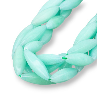 Hexagonal Riz Turquoise Jade 10x30mm