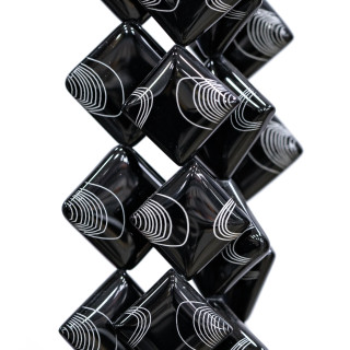 Onyx-Lasergravur Rhombus 14 mm gebogene Linien