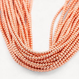 Lisse Rond Hématite 02mm Or Rose