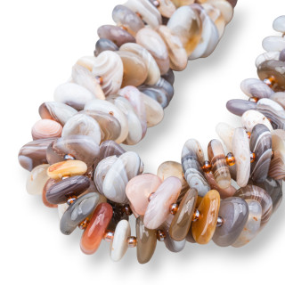 Botswana Agate Rondelle Irregular Tumbled Stone 10-17mm