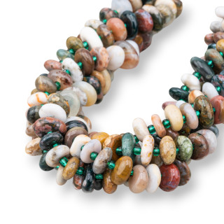 Agate Indienne Claire Rondelle Pierre Irrégulière Dégringolée 8-13mm