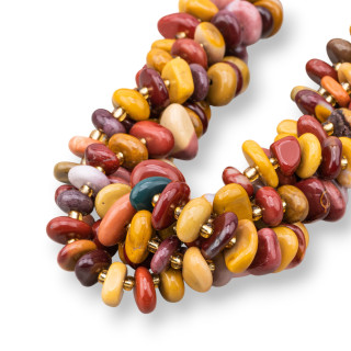 Mokaite Rondelle Piedra Irregular Tumbled 8-13mm