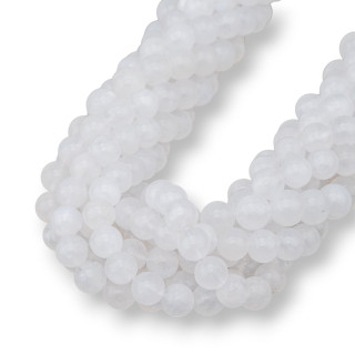 White Moonstone Smooth Round 08mm Cold Tone