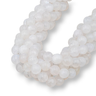 Λευκό Moonstone Λείο Στρογγυλό 09mm