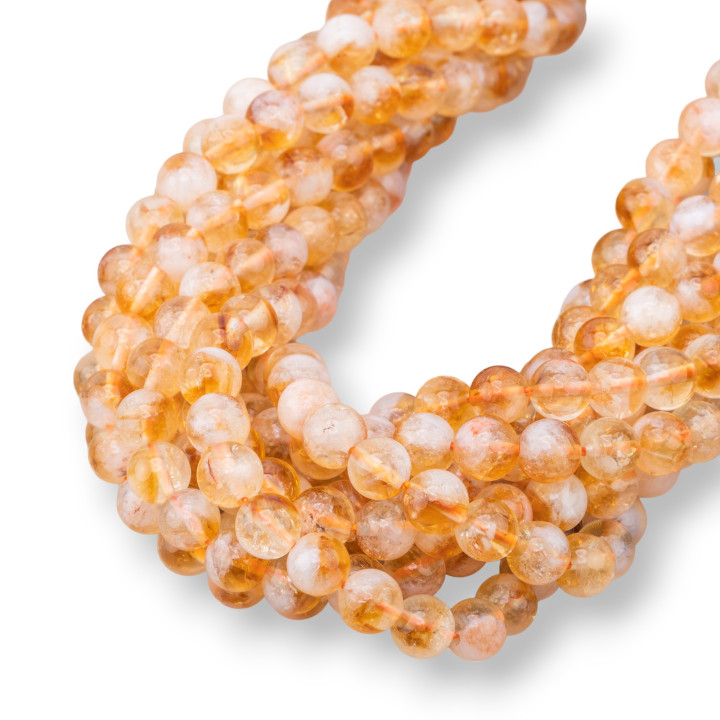 Quartz Citrine Nuage Rond Lisse 06mm