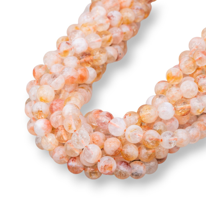 Citrine Quartz Nuage Rond Lisse 06mm Clair