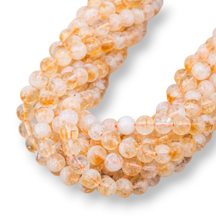 Quartz Citrine Nuage Rond Lisse 08mm