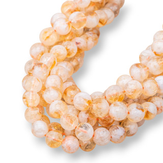 Quartz Citrine Nuage Rond Lisse 10mm