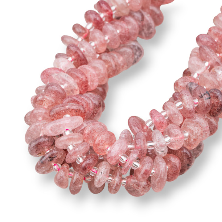 Fraise Quartz Rondelle Pierre Irrégulière Dégringolée 8-13mm