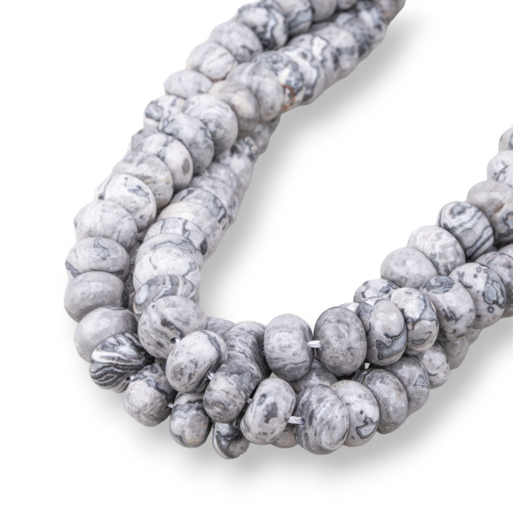 Agata Fossile Rondelle Liscio 10x6mm