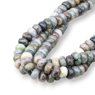 Agate Mousse Rondelle Facette 10x6mm