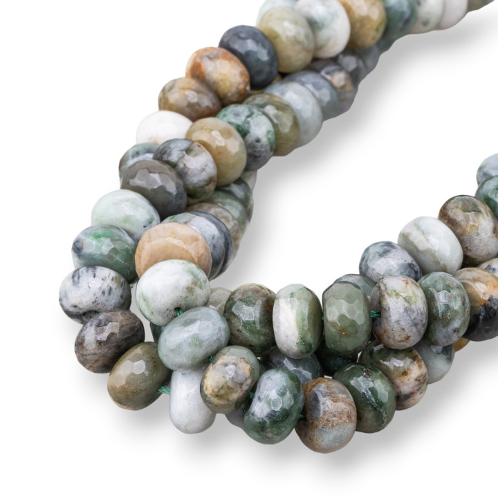 Moosachat Facettierte Rondelle 12x8mm