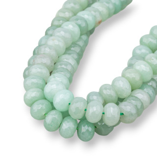 Grüner Aventurin, facettierte Rondelle, 12 x 8 mm, klar