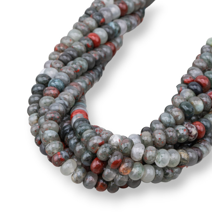 Jaspe Sangriento Rondelle Liso 6,5x4mm