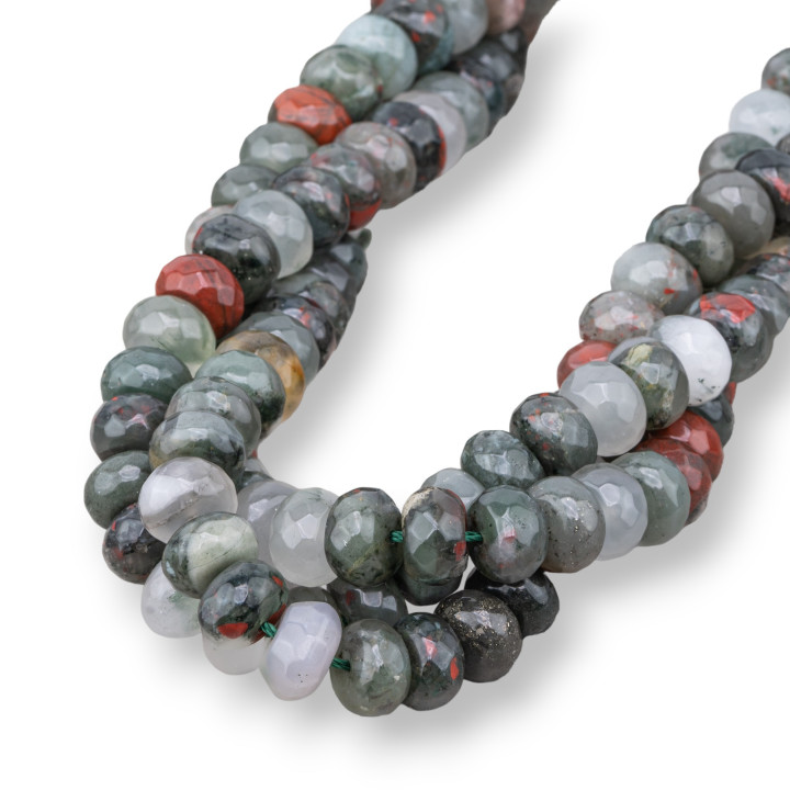 Bloody Jasper Diaspro Sanguigno Rondelle Sfaccettato 10x6mm