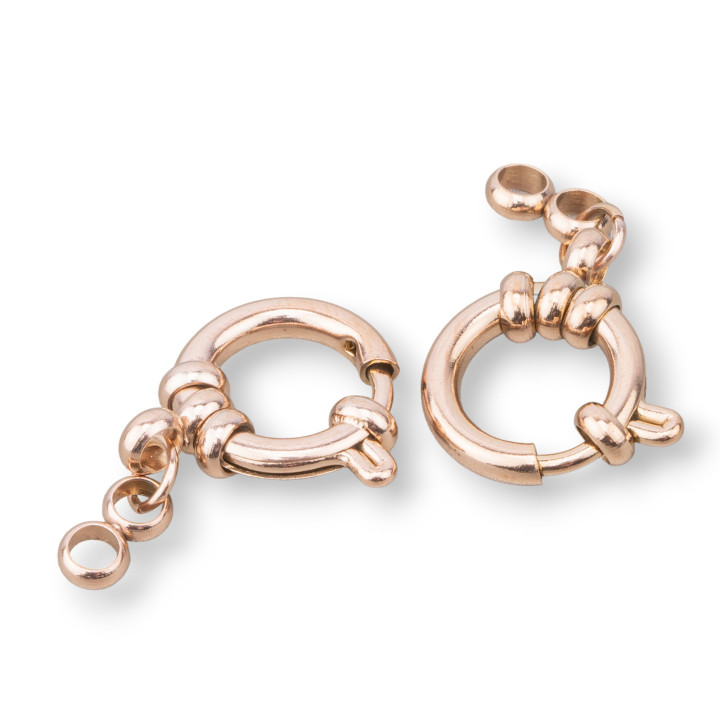 Federringverschlüsse aus Stahl, 14 mm, 6 Stück, Roségold